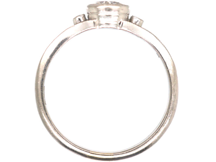Art Deco 14ct White Gold Diamond Solitaire Ring