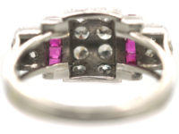 Art Deco Platinum, Ruby & Diamond Rollover Ring