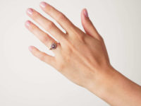 Art Deco 18ct Gold & Platinum, Diamond & Ruby Target Ring