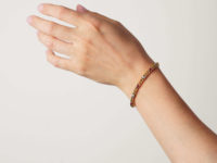 French 18ct Gold, Ruby & Diamond Curb Link Bracelet