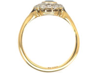 Edwardian 18ct Gold & Platinum, Sapphire & Diamond Cluster Ring