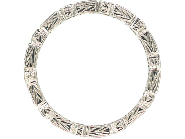 18ct White Gold Pink Sapphire & Diamond Eternity Ring