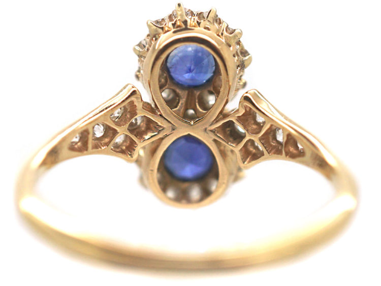 18ct Gold Sapphire & Diamond Figure of Eight Ring