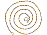 Edwardian 18ct Yellow Gold & Platinum Prince of Wales Twist Chain