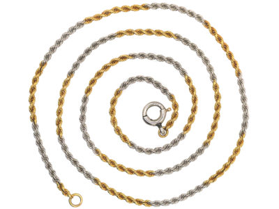 Edwardian 18ct Yellow Gold & Platinum Prince of Wales Twist Chain