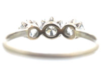 Art Deco Platinum, Three Stone Diamond Ring