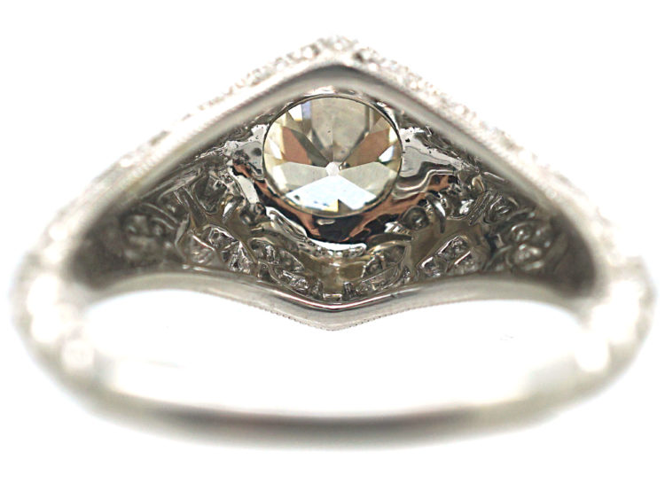 Art Deco Style Platinum & Diamond Ring