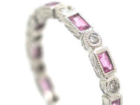 18ct White Gold Pink Sapphire & Diamond Eternity Ring