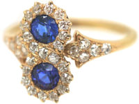 18ct Gold Sapphire & Diamond Figure of Eight Ring