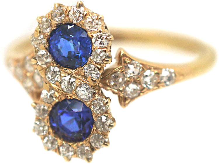18ct Gold Sapphire & Diamond Figure of Eight Ring