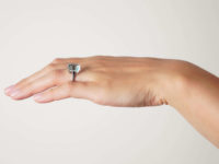 18ct White Gold Rectangular Cut Aquamarine Ring