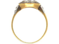 Art Deco 18ct Gold & Platinum, Diamond & Ruby Target Ring