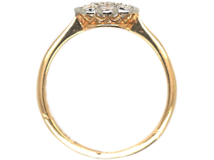 Edwardian 18ct Gold & Platinum, Diamond Daisy Cluster Ring