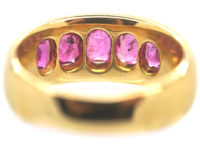 Victorian 18ct Gold, Five Stone Pink Sapphire Ring