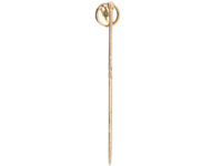 Art Deco 15ct Gold and Platinum Diamond Circle Tie Pin