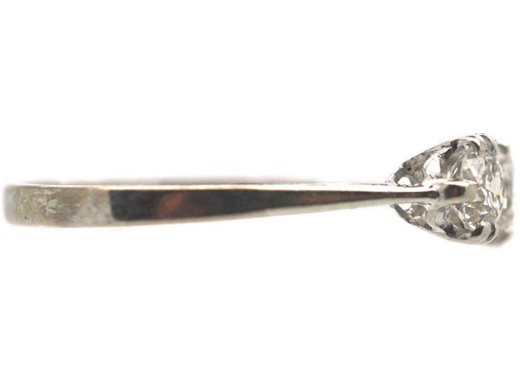 Art Deco Platinum Three Stone Diamond Ring