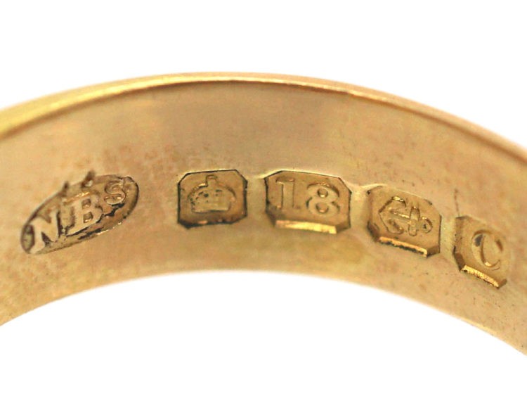 Victorian 18ct Gold Garnet & Diamond Buckle Ring