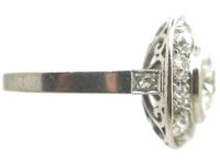 Art Deco Platinum Large Diamond Cluster Ring