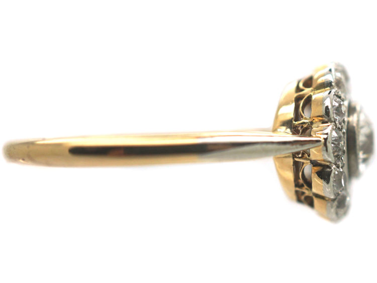 Edwardian 18ct Gold & Platinum, Diamond Daisy Cluster Ring