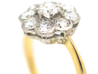 Edwardian 18ct Gold & Platinum, Diamond Daisy Cluster Ring