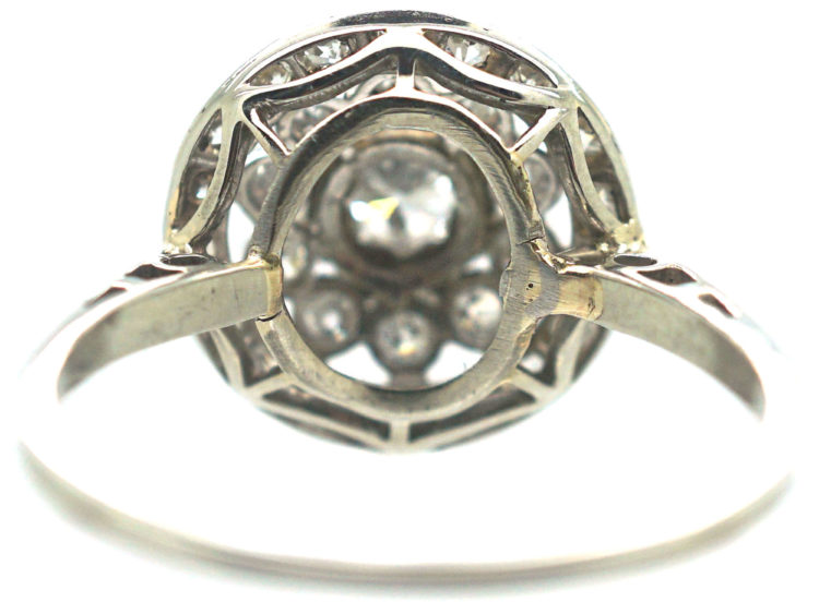 Edwardian Platinum & Diamond Flower Cluster Ring