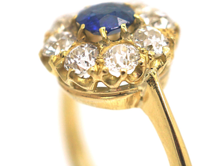 18ct Gold, Sapphire & Diamond Cluster Ring