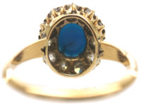 Edwardian 18ct Gold Turquoise & Diamond Cluster Ring