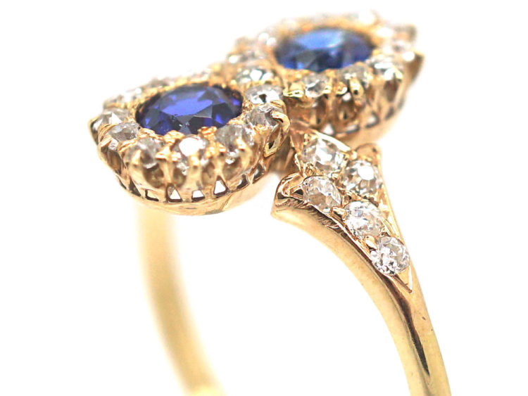18ct Gold Sapphire & Diamond Figure of Eight Ring