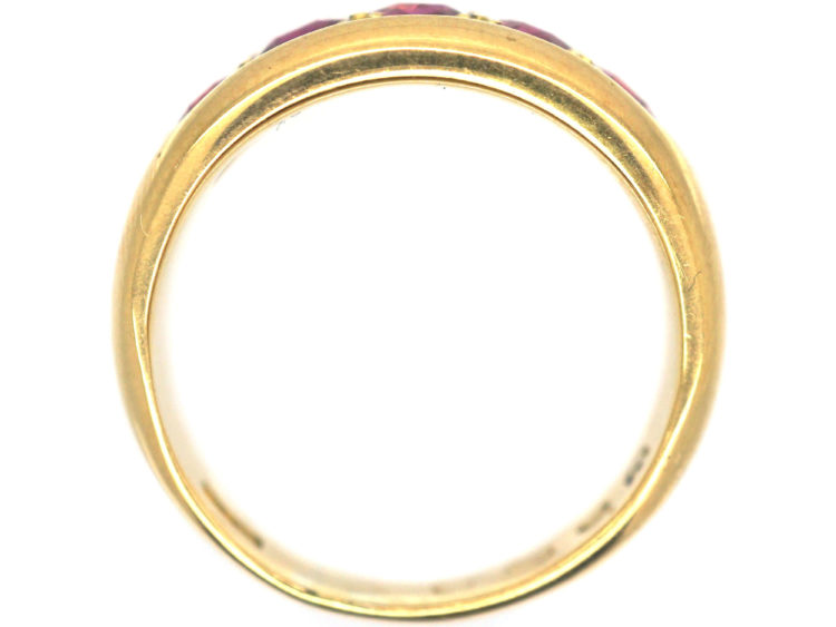 Victorian 18ct Gold, Five Stone Pink Sapphire Ring