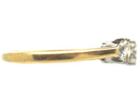 Art Deco 18ct Gold & Platinum Three Stone Diamond Ring