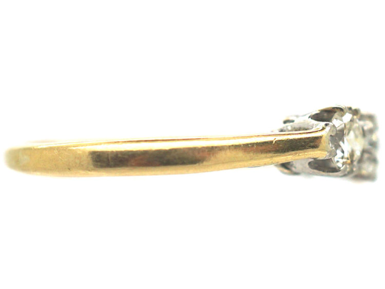 Art Deco 18ct Gold & Platinum Three Stone Diamond Ring