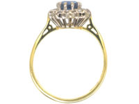18ct Gold, Sapphire & Diamond Oval Cluster Ring