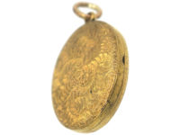 Victorian 15ct Gold Oval Engraved Locket