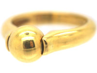18ct Gold Revolving Sphere Ring