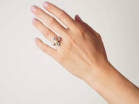 French Retro 18ct Gold & Platinum, Diamond & Pearl Ring