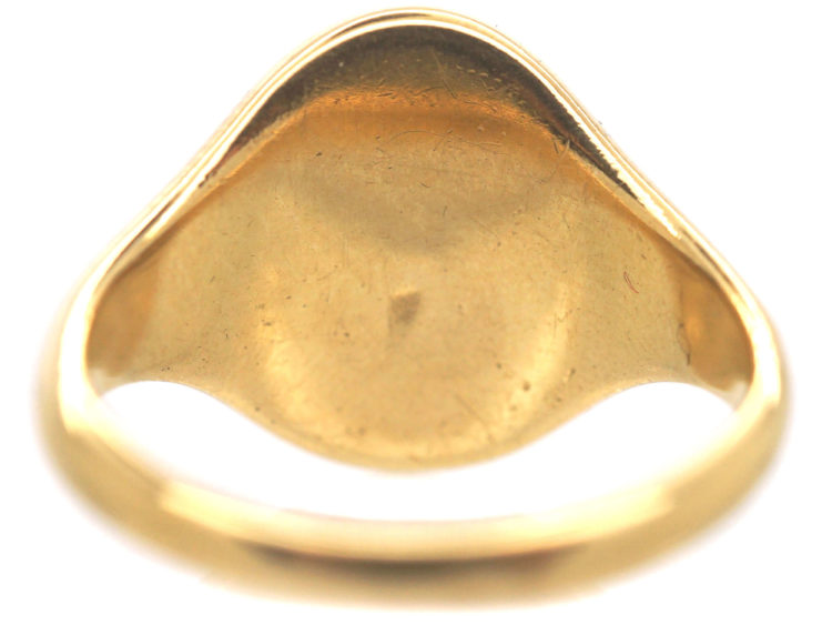 18ct Gold & Bloodstone Plain Signet Ring