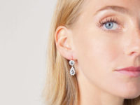 Edwardian 18ct Gold, Aquamarine & Diamond pear Shaped Drop Earrings