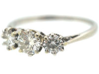 Art Deco Platinum & Diamond Three Stone Ring
