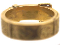 18ct Gold Victorian Buckle Ring Which Opens To Reveal Hair