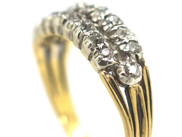 Georgian Two Row Old Mine Cut Diamond Ring