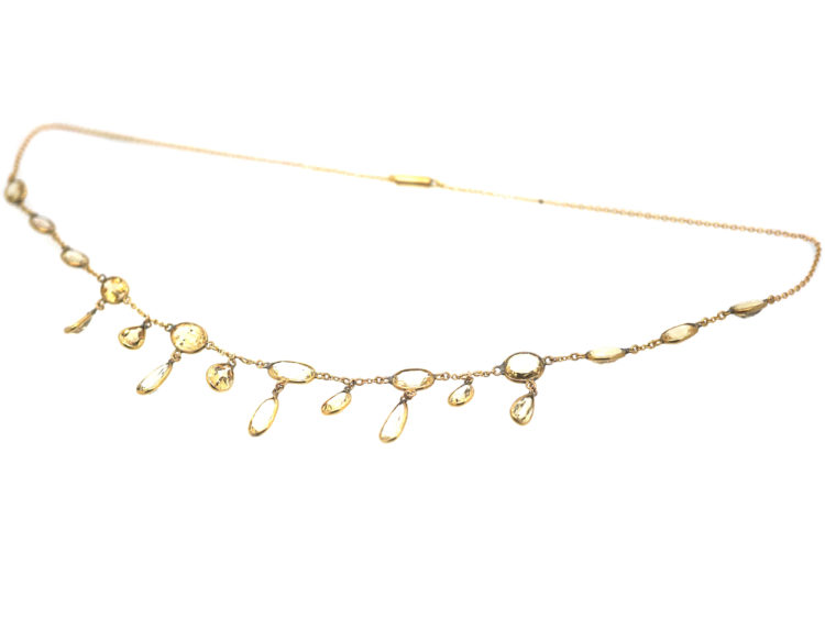 Edwardian 15ct Gold & Topaz Drops Necklace