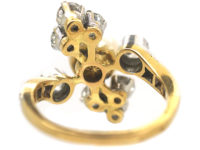 French Retro 18ct Gold & Platinum, Diamond & Pearl Ring