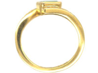 18ct Gold Emerald & Diamond Crossover Ring
