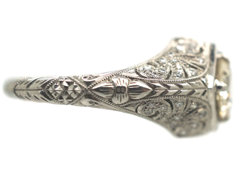 Art Deco Style Platinum & Diamond Ring