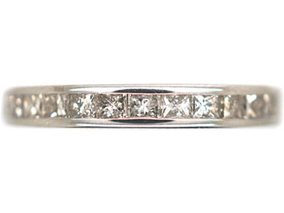 18ct White Gold & Square Cut Diamond Eternity Ring