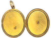Victorian 15ct Gold Oval Engraved Locket