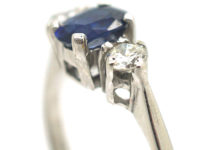 18ct White Gold, Sapphire and Diamond Three Stone Ring