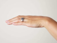 Art Deco Iridium & Platinum, Sapphire & Diamond Five Row Ring