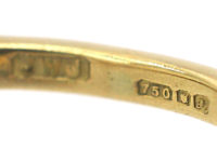 18ct Gold Emerald & Diamond Crossover Ring