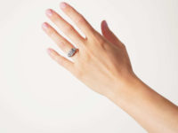 Art Deco Platinum & Diamond Geometric Ring
